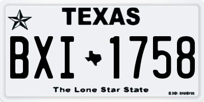 TX license plate BXI1758