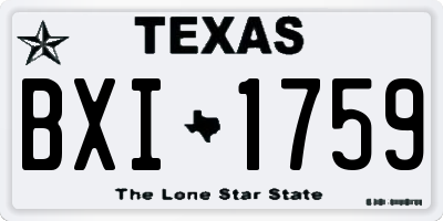 TX license plate BXI1759
