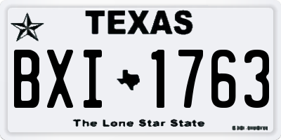 TX license plate BXI1763