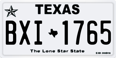 TX license plate BXI1765
