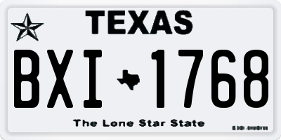 TX license plate BXI1768