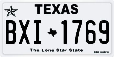 TX license plate BXI1769