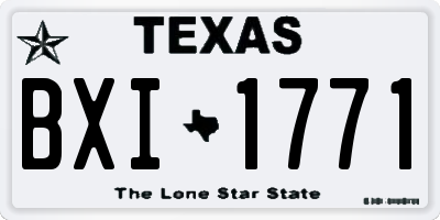 TX license plate BXI1771