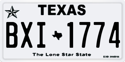 TX license plate BXI1774