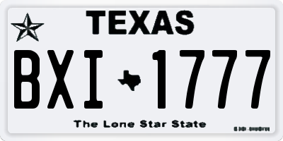 TX license plate BXI1777