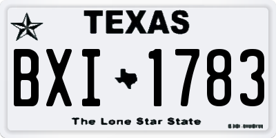 TX license plate BXI1783