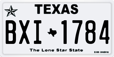 TX license plate BXI1784