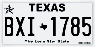 TX license plate BXI1785