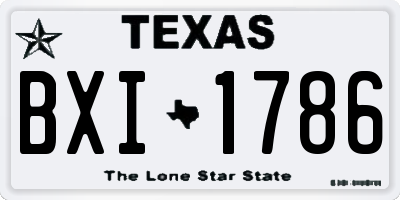 TX license plate BXI1786