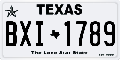 TX license plate BXI1789