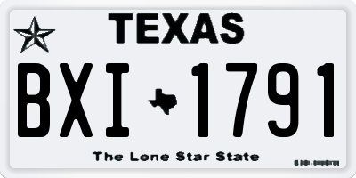 TX license plate BXI1791