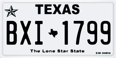 TX license plate BXI1799