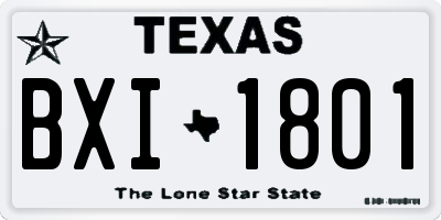 TX license plate BXI1801
