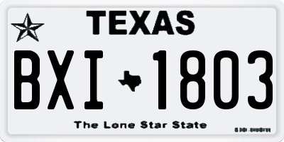 TX license plate BXI1803
