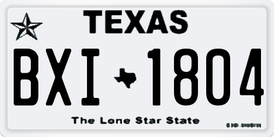 TX license plate BXI1804