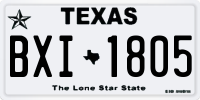TX license plate BXI1805