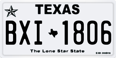 TX license plate BXI1806