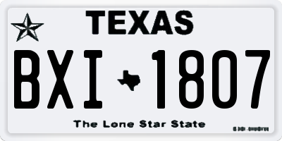 TX license plate BXI1807