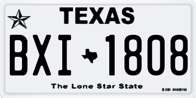 TX license plate BXI1808