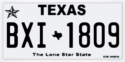 TX license plate BXI1809