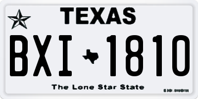 TX license plate BXI1810
