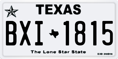 TX license plate BXI1815