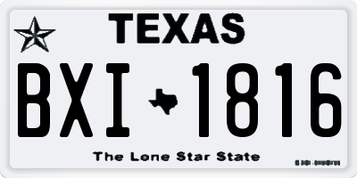 TX license plate BXI1816