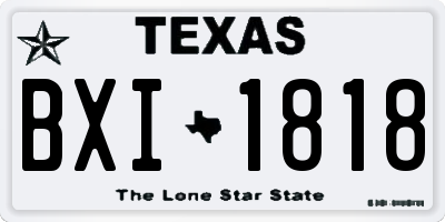 TX license plate BXI1818