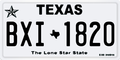 TX license plate BXI1820