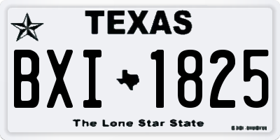 TX license plate BXI1825