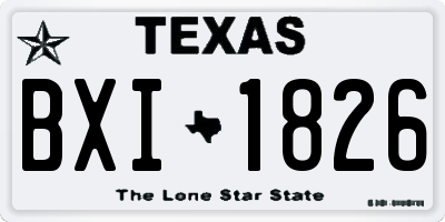 TX license plate BXI1826