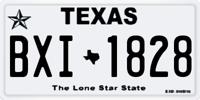 TX license plate BXI1828