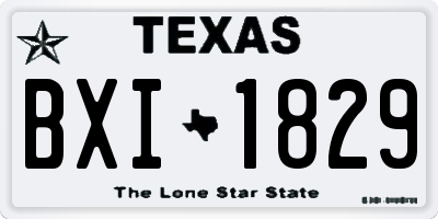 TX license plate BXI1829