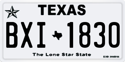 TX license plate BXI1830