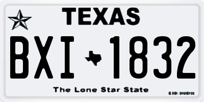 TX license plate BXI1832