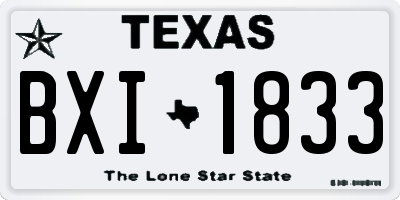 TX license plate BXI1833