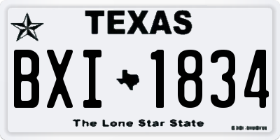 TX license plate BXI1834