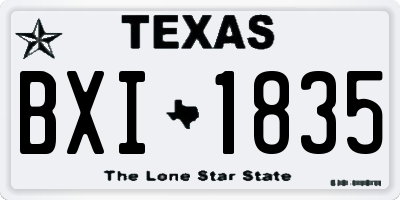 TX license plate BXI1835