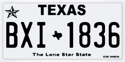 TX license plate BXI1836