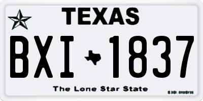 TX license plate BXI1837