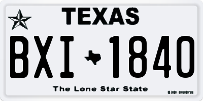 TX license plate BXI1840