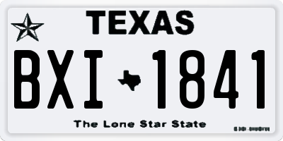 TX license plate BXI1841