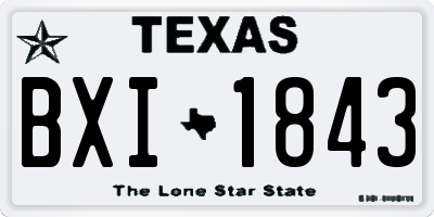 TX license plate BXI1843