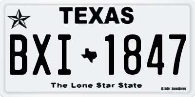 TX license plate BXI1847