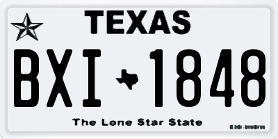 TX license plate BXI1848