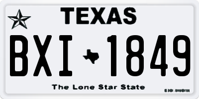 TX license plate BXI1849