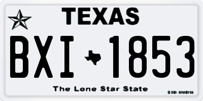 TX license plate BXI1853