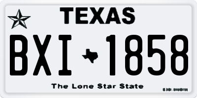 TX license plate BXI1858