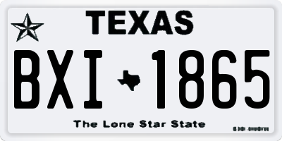 TX license plate BXI1865