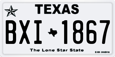 TX license plate BXI1867